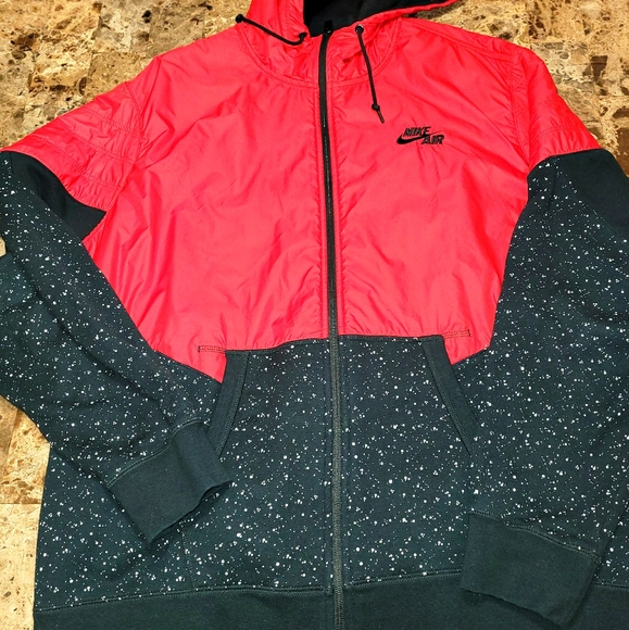 Nike zip up hoodie black cement/blood red XXL